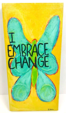Creative Co-Op Kellie Montana Painting Embrace Change Painted Canvas Print 14"